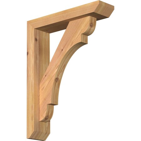 Ekena Millwork Olympic Slat Smooth Bracket w/ Offset Brace, Western Red Cedar, 3 1/2"W x 14"D x 18"H BKT0402X14X18OLY06SWR